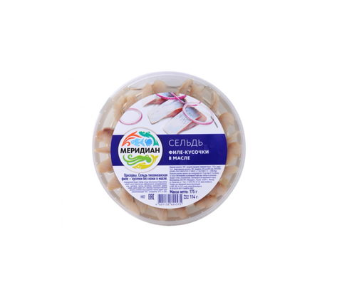 Сельдь Меридиан филе кусок в масле 175г, шт