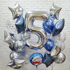 Композиция из шаров с цифрой 5