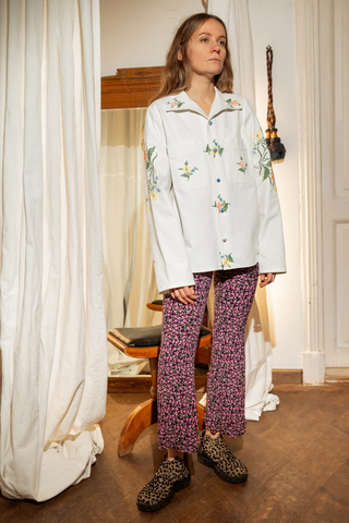 Рубашка Soeurs с Цветами и Стеклянными Пуговицами