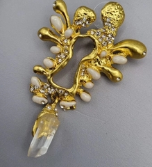 73346- Серьги ФОНТАН в стиле Schiaparelli с кристаллами