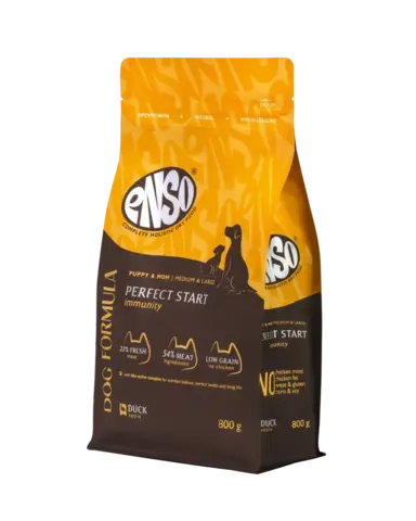 ENSO DF Perfect start сухой корм для щенков, берем. и кормящ. сред/круп собак утка/яблоко 800 гр