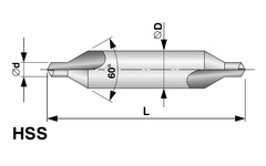 Сверло центровочное 3,15x50,0мм S=8,0мм №А HSS-G DIN333 Ruko 217315