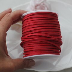 Шнур замшевый (искусственный), малиновый, 2,3*1 мм, 1 метр, ШН002