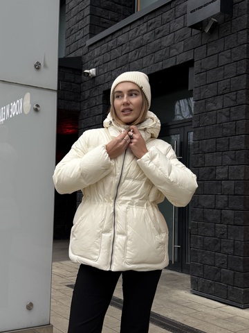 Пуховик BAE лак белый