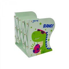 
          Подставка-держатель для книг раздвижная Yalong, 3 отделения, металл, "Динозаврик", картон. уп.