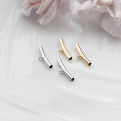 Трубочка с петелькой, спейсер, 20*3 мм, позолота, П617