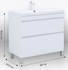 Aquanet 345802 Тумба с раковиной Нота new 90 напольная 2 ящ. цв.белый глянец (345802)