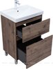 Aquanet 345676 Тумба с раковиной Алвита new 60 (Flat) напольная 2 ящ. цв.дуб веллингтон табак (345676)
