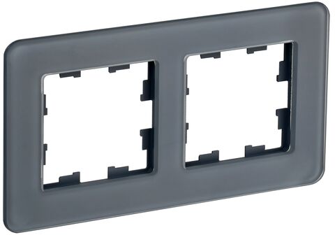 BRITE Рамка 2-мест. РУ-2-2-Бр стекло графит RE IEK