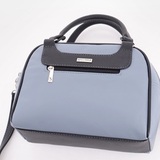 Сумка Саломея 269 гладкий серо-голубой + черный