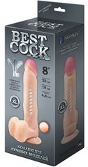Телесный фаллоимитатор на присоске F&F BEST COCK 8 - 22 см. - 