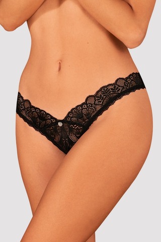 Трусы стринги DONNA OBSESSIVE DREAM Thong Crothless_Черный
