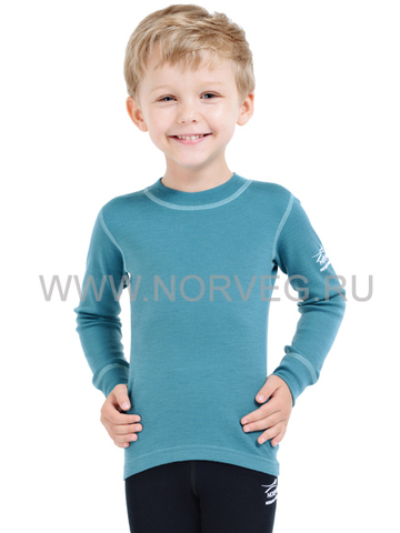 Терморубашка из шерсти мериноса Norveg Soft Light Blue детская