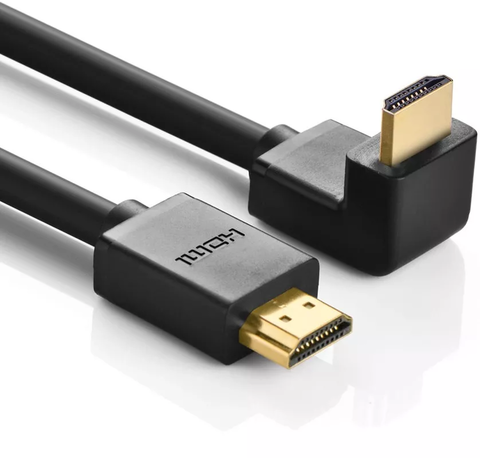 Кабель UGREEN HD103 10173 HDMI Male To Male Right Angle 90 Degree Cable 2м, Black
