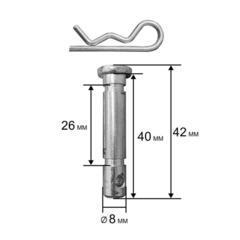 Болт срезной под шплинт UNITED PARTS 8х40мм (комплект 4шт)