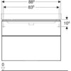 Шкафчик для раковины Geberit Smyle Square, с двумя выдвижными ящиками: B=88.4см, H=61.7см, T=47см, Темно-серый / Матовое покрытие