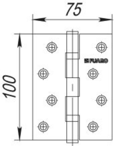 Петля универсальная 2BB 100x75x2,5 AB (бронза)