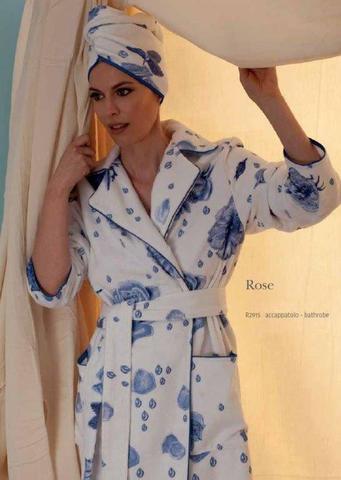 Халат махровый Luna di Giorno ROSE 2915 600 rose blu белый с синим