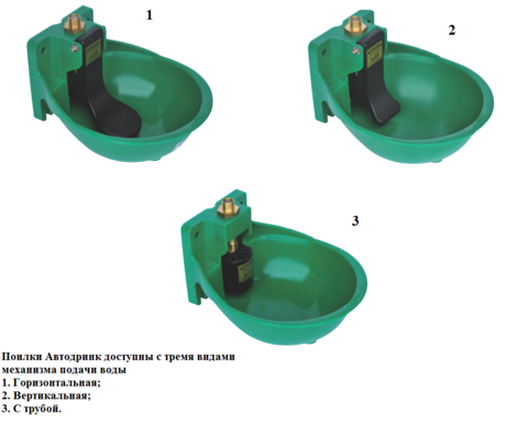 С горизонтальным язычком  | Виды поилок