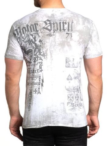 Affliction | Футболка мужская Iron Rebel White A23543 спина на модели