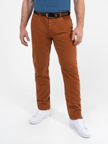 Плотные джинсы терракотового цвета из 100%-ного премиального хлопка
