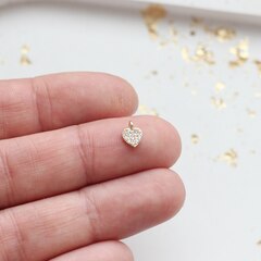 Подвеска Сердце с фианитами, 7*5 мм, позолота. П144