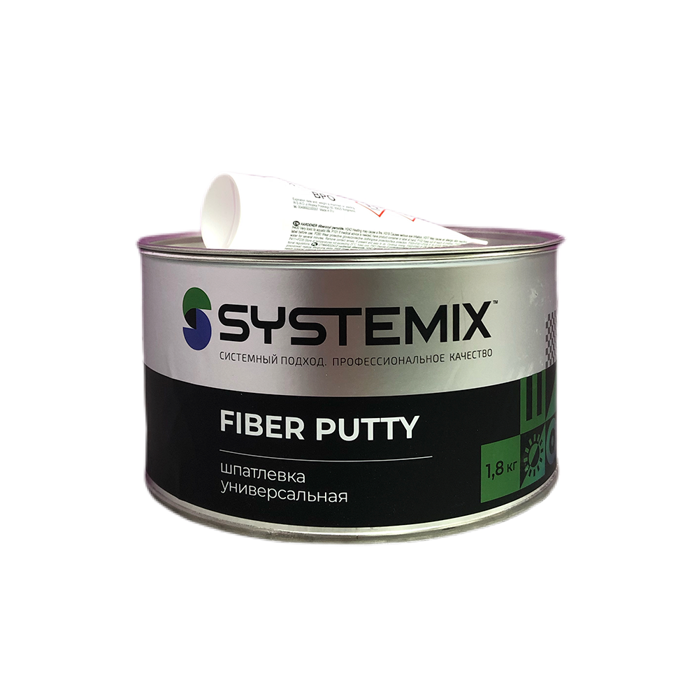 Шпатлевка SYSTEMIX Fiber putty со стекловолокном 1,8кг