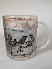 Кружка 300 мл стекло с видами Петербурга.