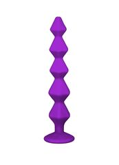 Фиолетовая анальная цепочка с кристаллом Buddy - 17,7 см. - 