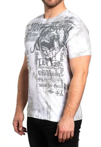 Affliction | Футболка мужская Iron Rebel White A23543 левый бок