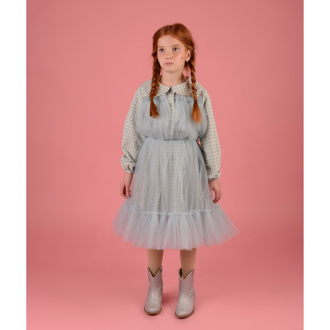 Платье Raspberry Plum (Модель Gingham Blue White Tulle) купить в Babyswag