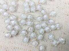 Бусины пришивные граненые акриловые, d 10 мм, белый