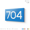 Номер на дверь 704, табличка на дверь для офиса, квартиры, кабинета, аудитории, склада, голубая 120х70 мм, Айдентика Технолоджи