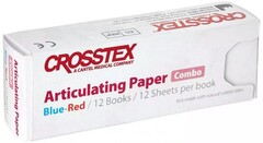 Артикуляционная бумага CROSSTEX прямая красно-голубая,12 кн*12 шт.