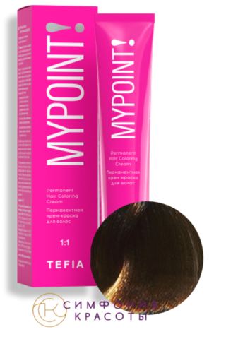 Перманентная крем-краска для волос Mypoint 5.61 Светлый брюнет махагоновый-пепельный Tefia, 60 мл