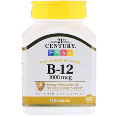 21st Century, B-12, 1000 мкг, 110 таблеток