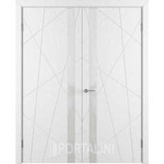 Купить Двустворчатая дверь эмаль VFD Flitta Polar белая стекло белое