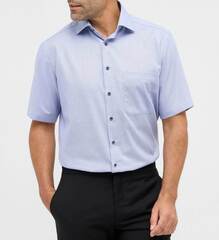 Сорочка мужская Eterna Comfort Fit 8202-K19K-16 серо-голубая, короткий рукав