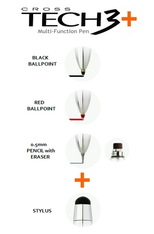 Ручка многофункциональная Cross Tech3 Plus, Blue (AT0090-8)