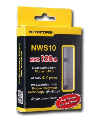 Брелок Nitecore NWS10 (11060) серебристый титан д.52мм ш.7мм в.7мм (доп.ф.:свисток)