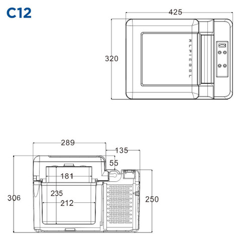 Компрессорный автохолодильник ALPICOOL C12 (12 л.) 12-24В