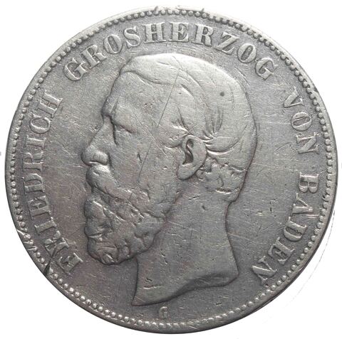 5 марок 1876 (G) Германия-Баден F-