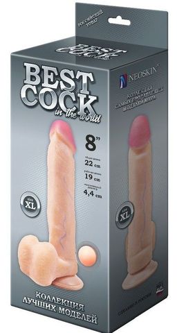 Телесный фаллоимитатор на присоске BEST COCK 8 - 22 см. - LOVETOY (А-Полимер) Best Cock 591503