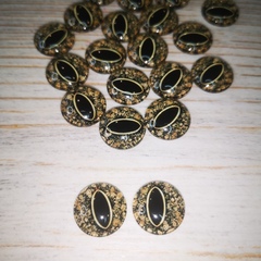 Глазки стеклянные круглые клеевые Коричневые 14мм (2шт)