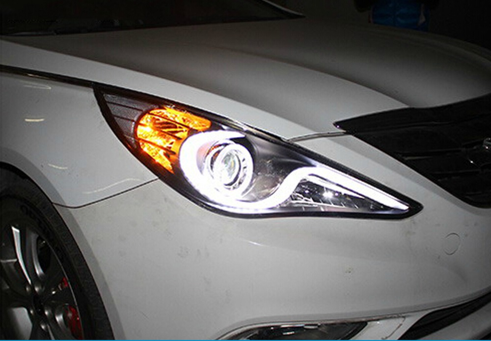 Car Style for Hyundai Sonata Headlights 2011 2014 Sonata 8 LED Headlight DRL Bi