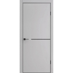 Межкомнатная дверь экошпон ДП 50.1 silver gray ABS black