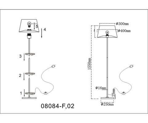 Торшер kink Light Верто 08084-F,02
