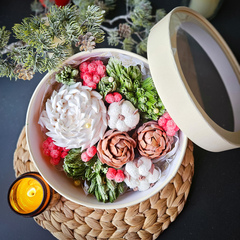 Новогодний зефир круглый «Хризантемы» / 21 см