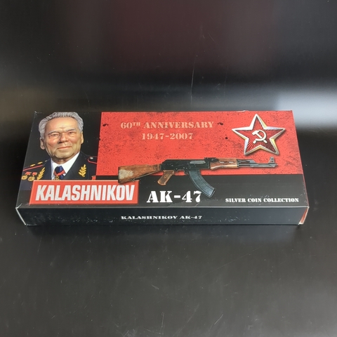 Набор 2 доллара 2007 Автомат Калашникова АК-47 PROOF Острова Кука 2 монеты Серебро 999 проба