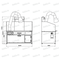 СС-1200 Стол сварщика с вытяжным устройством, Kronvuz